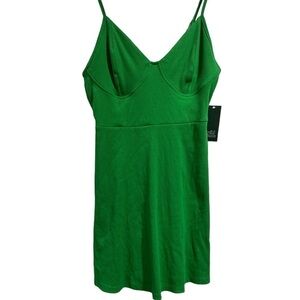 Green skater dress ribbed medium wild fable NEW bodice‎ stretch